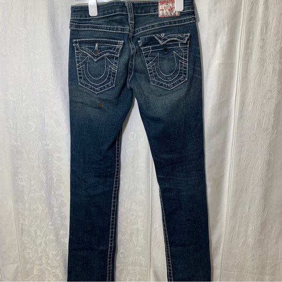 True Religion y2k Jeans low Rise Size 27 bedazzled Pocket - Picture 10 of 12